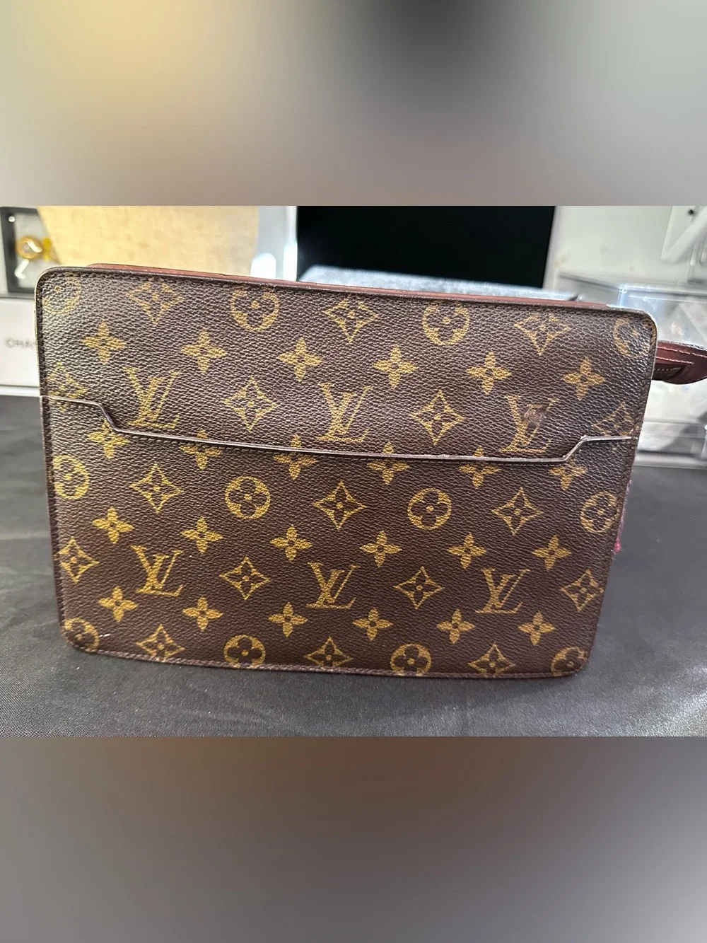 Auth LOUIS VUITTON Pochette Homme M51795 Monogram Clutch/Crossbody Bag